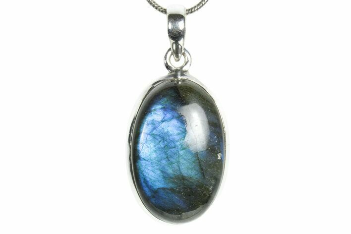 Brilliant Blue Labradorite Pendant with Chain #353893